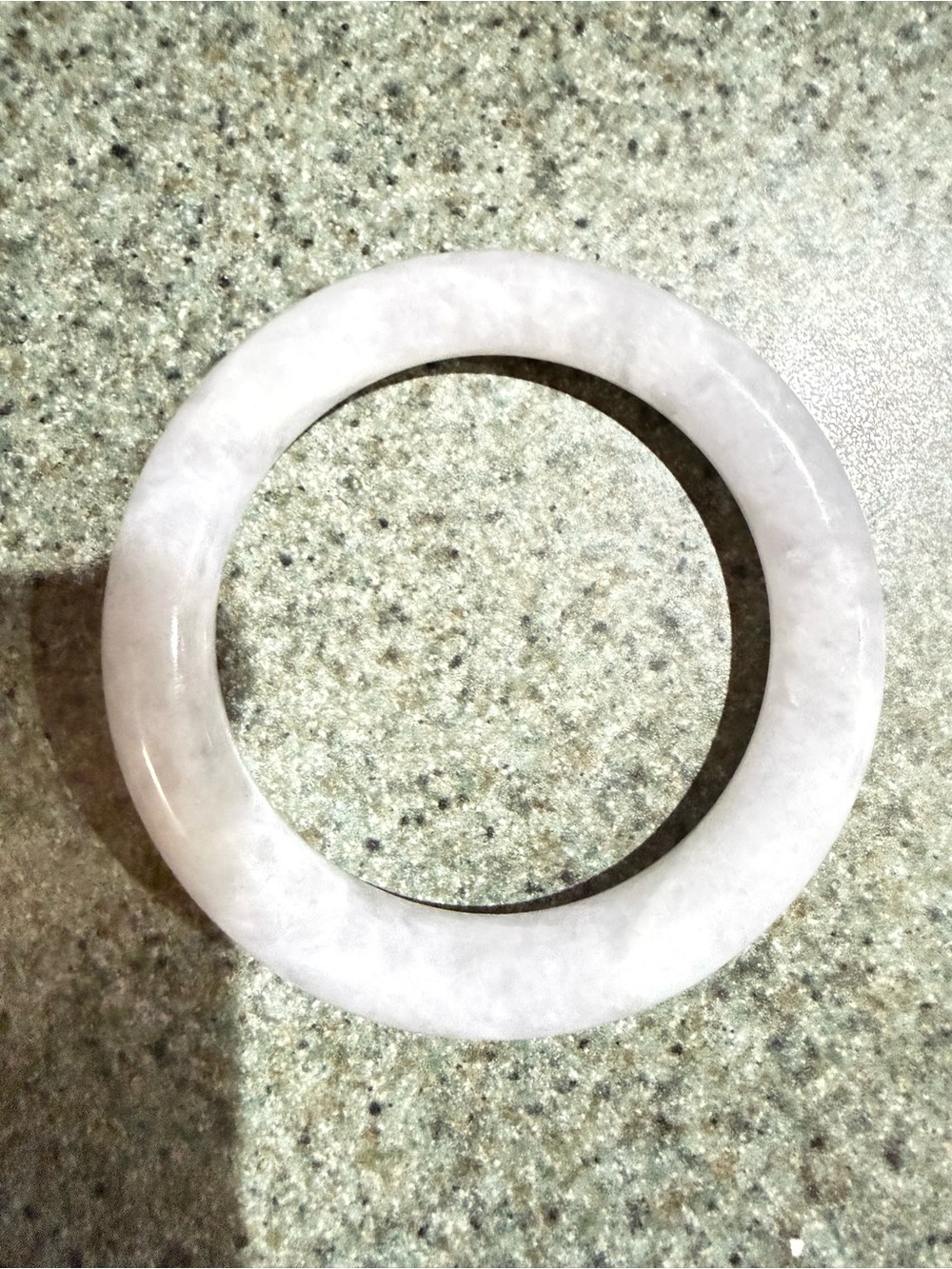 58 mm Certified Natural Burmese Jadeite，Pale Lavender Round Jade Bracelet.
